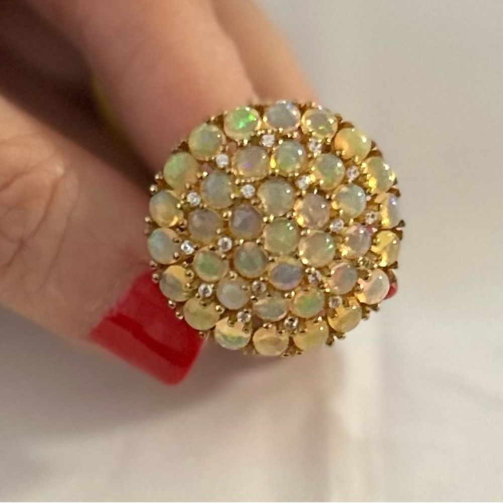 NWT JTV MULTICOLOR ETHIOPIAN OPAL RING 14K over Sterling Silver Size 7